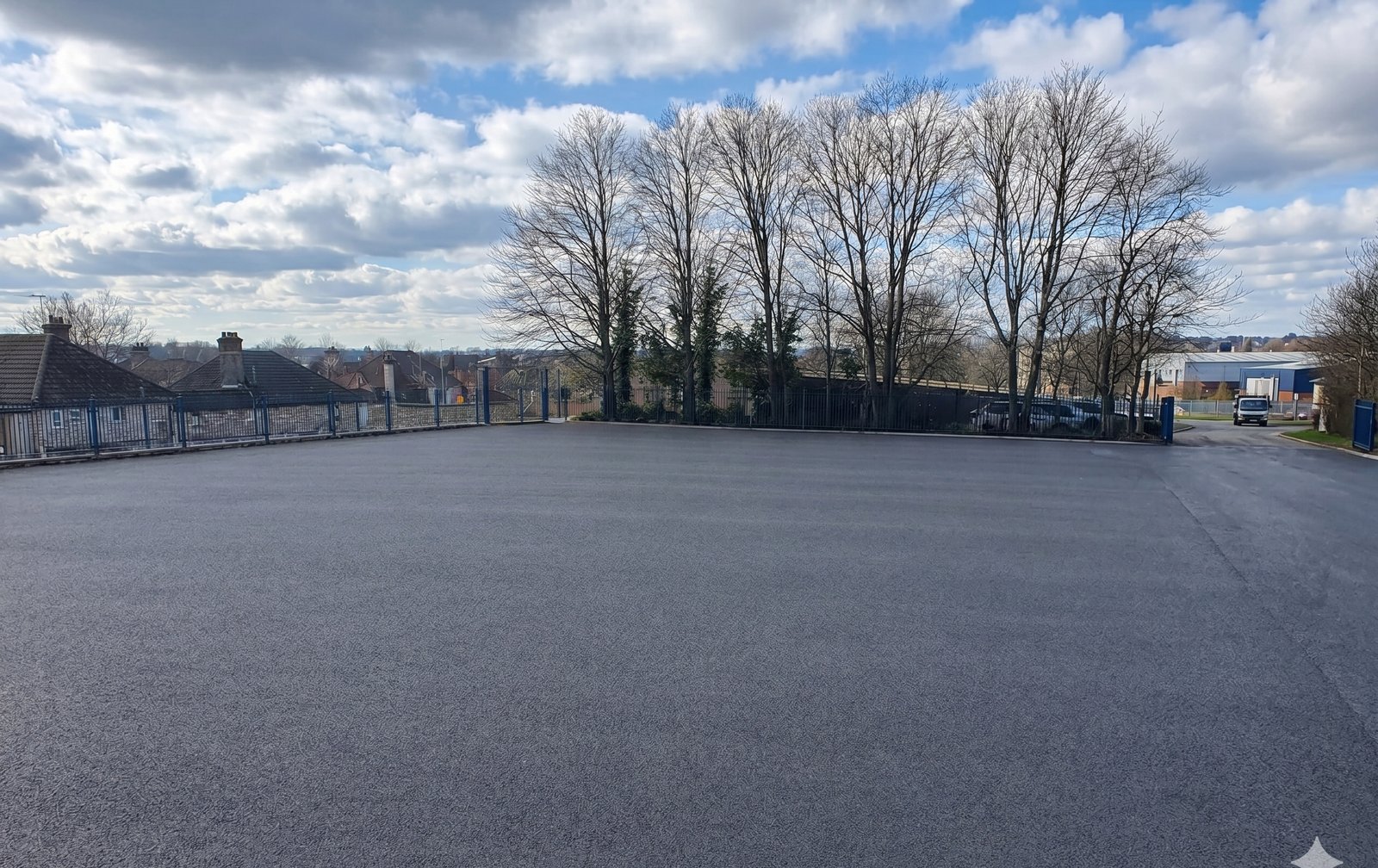 Completed porous asphalt depot surface